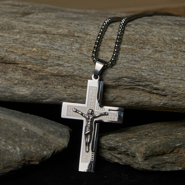 Christianartworkshop Glaube – symbolische mehrfarbige Kruzifix-Mode-Halskette - Silber - image 2