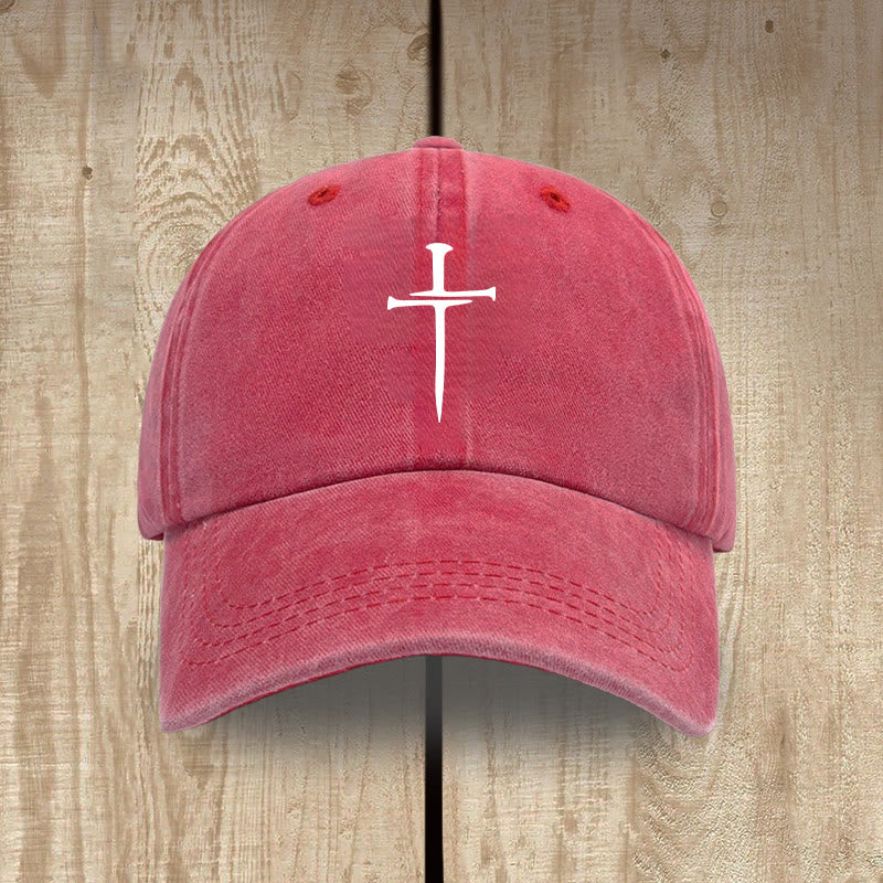 Christianartworkshop Minimalistischer Drei-Nägel-Kreuzhut: Einfachheit trifft Erlösung - Rot - image 11