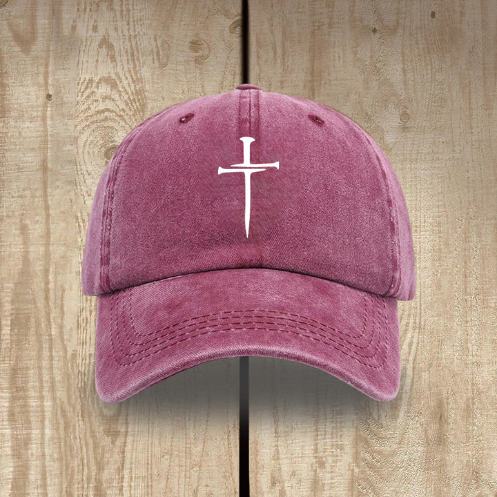 Christianartworkshop Minimalistischer Drei-Nägel-Kreuzhut: Einfachheit trifft Erlösung - Wein - image 10