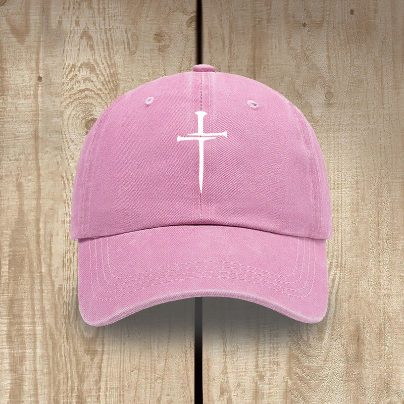 Christianartworkshop Minimalistischer Drei-Nägel-Kreuzhut: Schlichtheit trifft auf Erlösung - Rosa - image 14