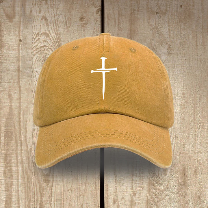 Christianartworkshop Minimalistischer Drei-Nägel-Kreuzhut: Einfachheit trifft Erlösung - Gelb - image 15