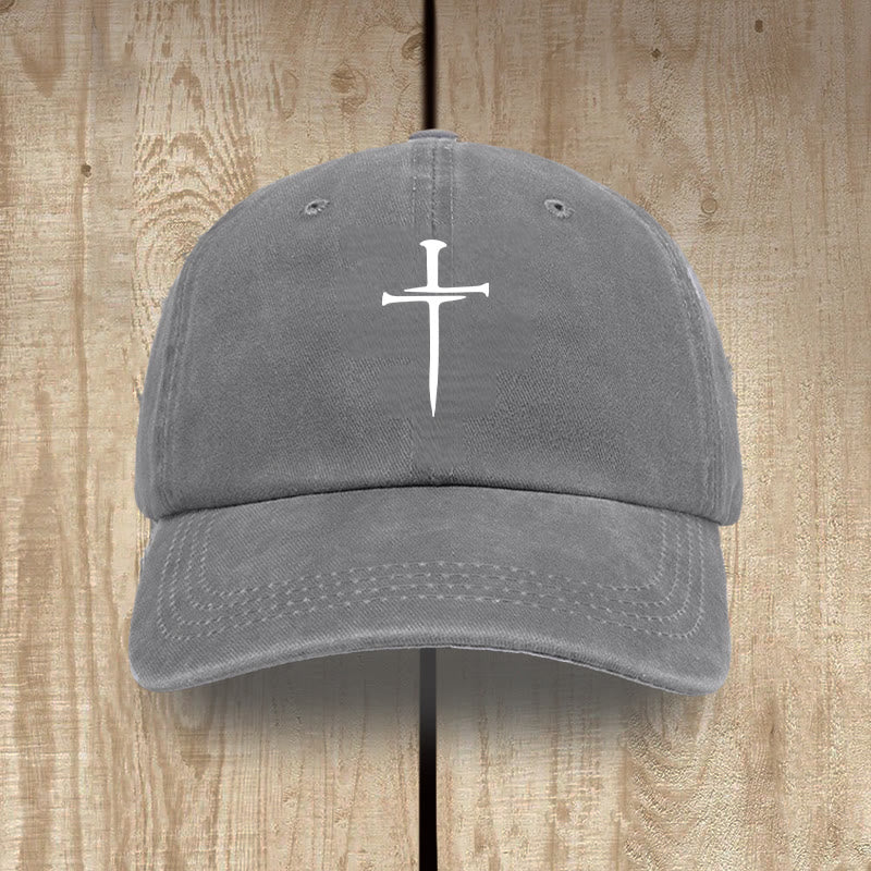Christianartworkshop Minimalistischer Drei-Nägel-Kreuzhut: Einfachheit trifft Erlösung - Grau - image 9
