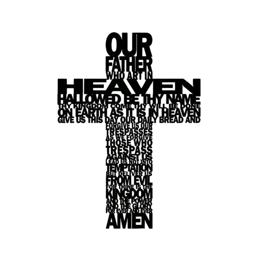 Christianartworkshop Strukturiertes Vaterunser-Kreuz aus Metall, Wanddekoration mit biblischen Sprüchen - image 5