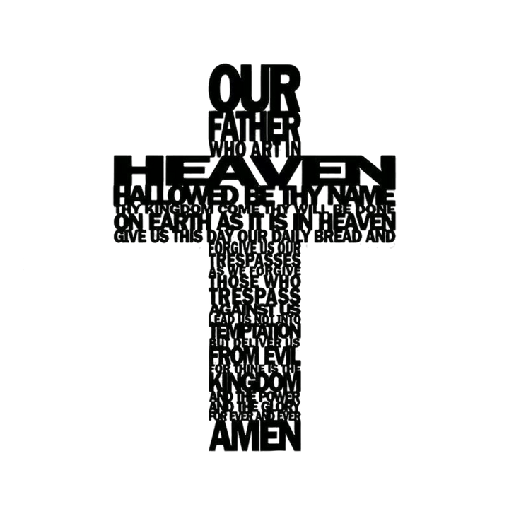 Christianartworkshop Strukturiertes Vaterunser-Kreuz aus Metall, Wanddekoration mit biblischen Sprüchen - image 5