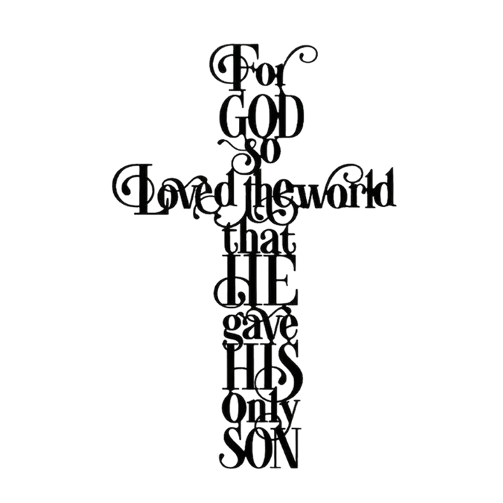 Christianartworkshop Johannes 3,16 Denn so sehr hat Gott die Welt geliebt Kreuz Metall Wanddekoration - image 5
