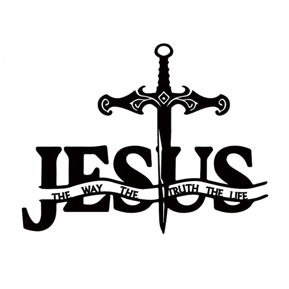 Christianartworkshop Schwarzes Eisen JESUS Der Weg Wahrheit Leben Schwert Metall Wanddekoration - image 5