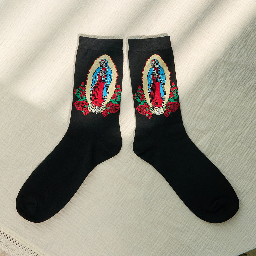 Christianartworkshop Treue Unisex-Socken „Unsere Liebe Frau von Guadalupe“, die Glauben und täglichen Segen bringen - Einheitsgröße (EU 36–46 / US 4–13) - 10 Paare - image 0