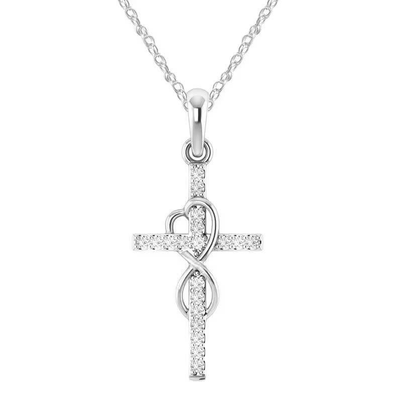 Christianartworkshop Halskette mit elegantem Unendlichkeitsherz-Kreuz-Anhänger, mehrfarbig - Silber - image 7