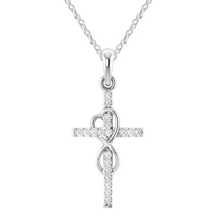 Christianartworkshop Halskette mit elegantem Unendlichkeitsherz-Kreuz-Anhänger, mehrfarbig - Silber - image 7