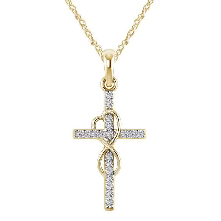 Christianartworkshop Halskette mit elegantem Unendlichkeitsherz-Kreuz-Anhänger, mehrfarbig - Golden - image 6