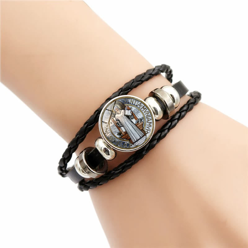 Christianartworkshop Mehrfarbiges, verstellbares St. Benedikt-Armband: Ein Symbol gegen Negativität und Angst - B - image 1