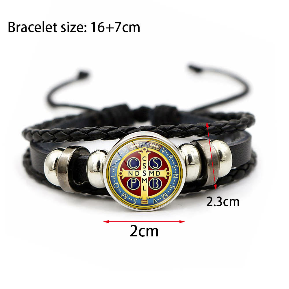 Christianartworkshop Mehrfarbiges, verstellbares St.-Benedikt-Armband: Ein Symbol gegen Negativität und Angst - image 8