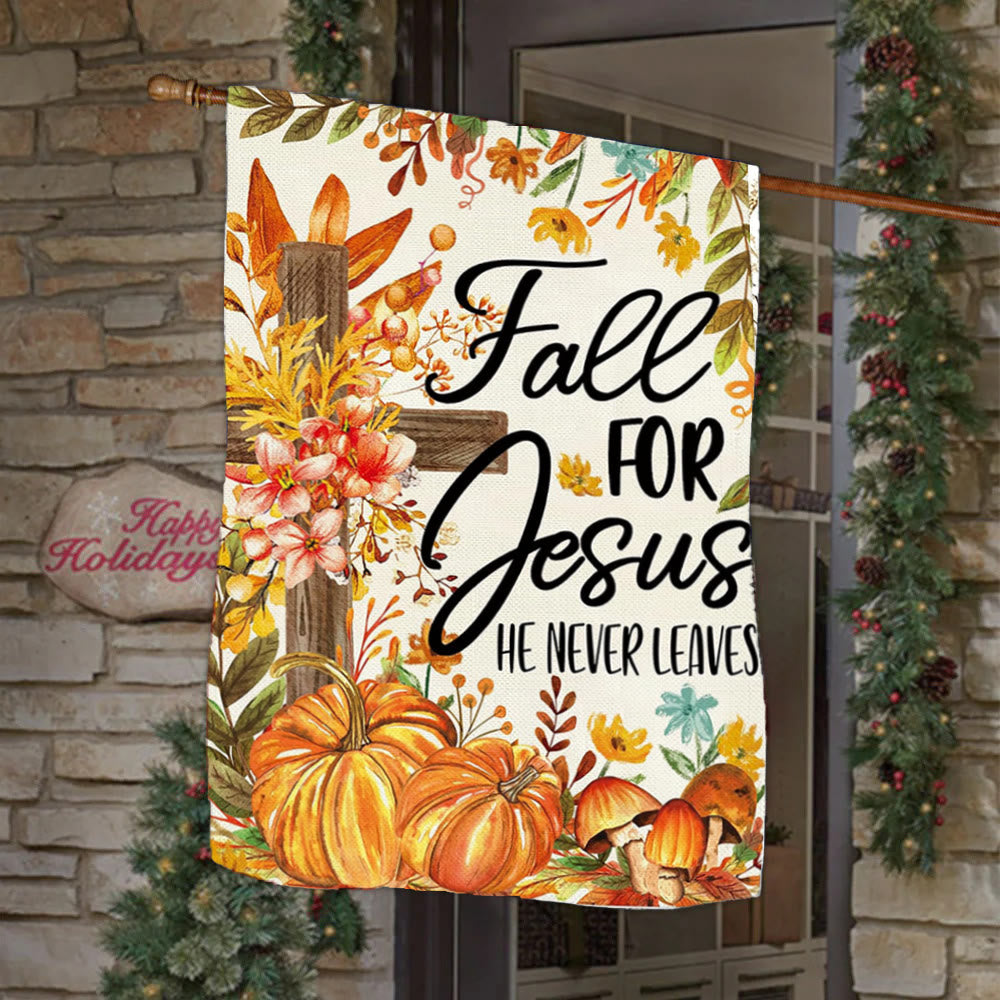Christianartworkshop Fall for Jesus Herbst-Gartenflagge mit roten Kardinälen und Kürbissen - Stil B - 90×150cm (3×5 Fuß) - image 7