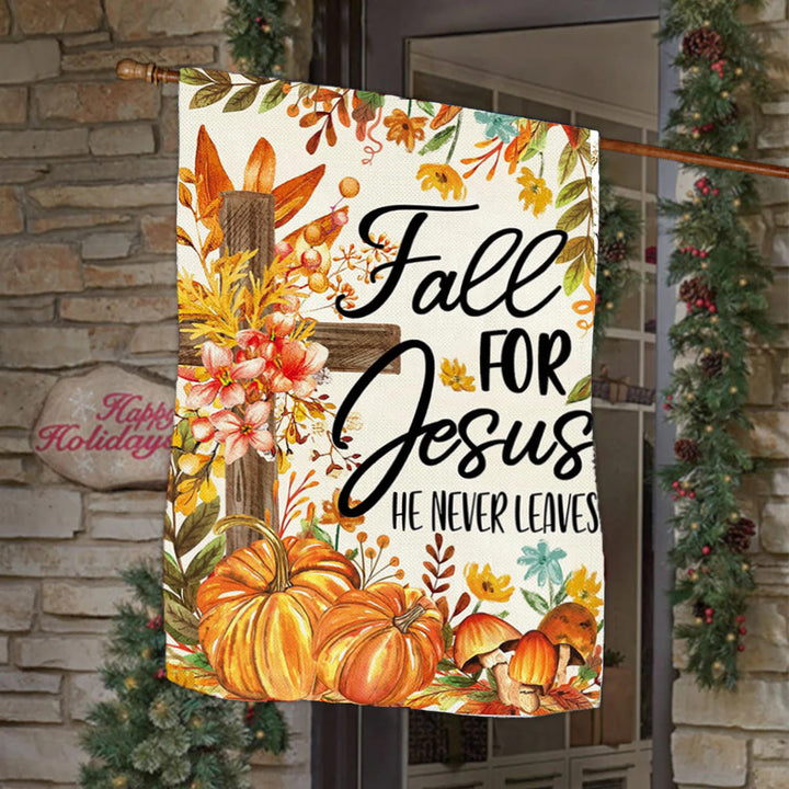 Christianartworkshop Fall for Jesus Herbst-Gartenflagge mit roten Kardinälen und Kürbissen - Stil B - 90×150cm (3×5 Fuß) - image 7