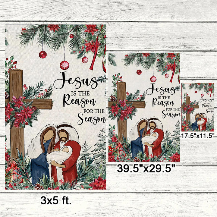 Christianartworkshop Gartenflagge mit der Aufschrift „Jesus ist der Grund“: Weihnachtsdekor für den Glauben - image 5