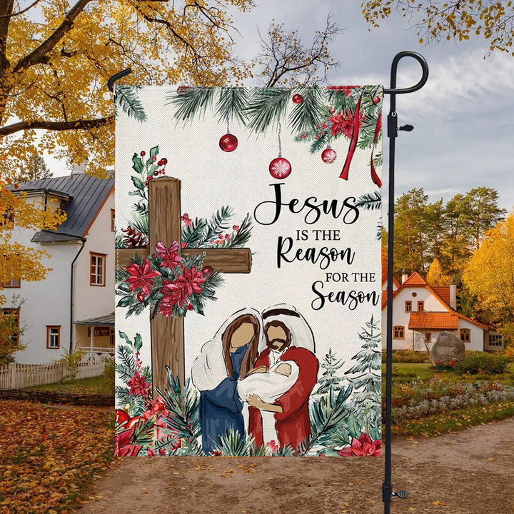 Christianartworkshop Gartenflagge mit der Aufschrift „Jesus ist der Grund“: Weihnachtsdekor für den Glauben - image 4