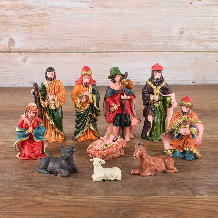 Christianartworkshop Komplettes Weihnachtskrippen-Dekorationsset für den Schreibtisch, 10 Stück - 10er-Set - image 0