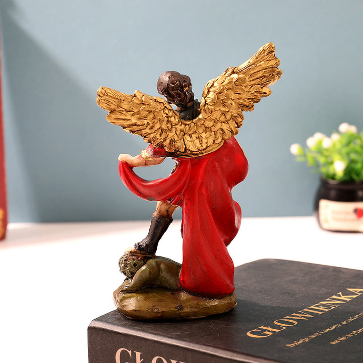 Christianartworkshop St. Michael Kriegerengel Desktop-Ornament: Schutzengel besiegt das Böse - image 3