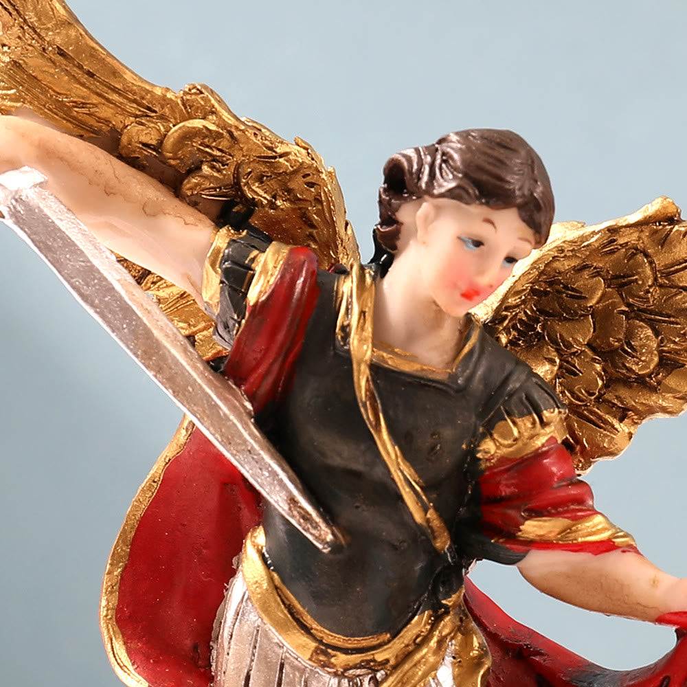 Christianartworkshop St. Michael Kriegerengel Desktop-Ornament: Schutzengel besiegt das Böse - image 1