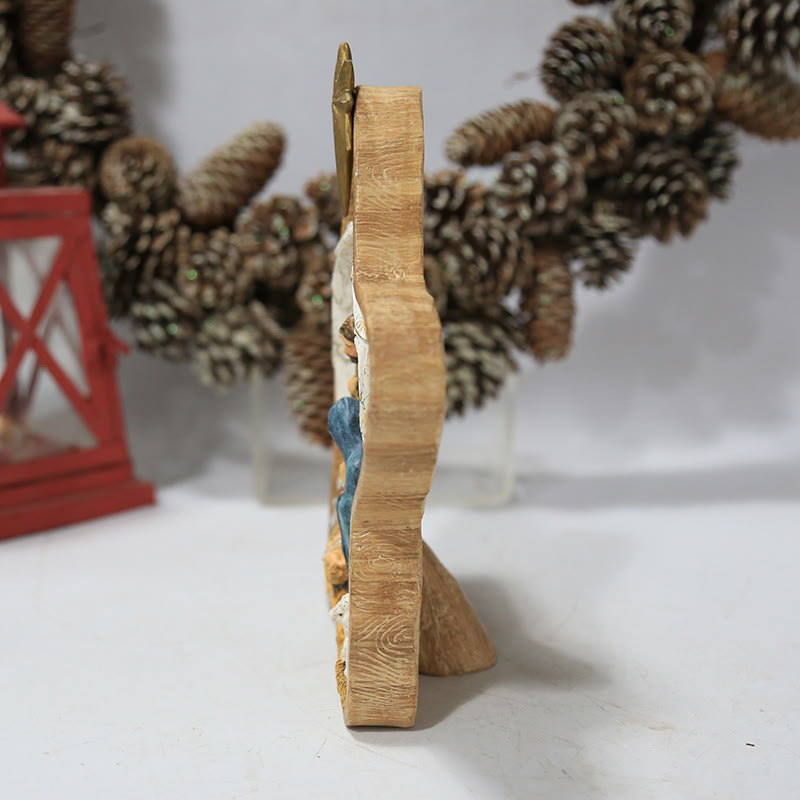 Christianartworkshop Weihnachtskrippe mit Stern und Engel der Heiligen Familie, Tischdekoration für die Weihnachtsfeier - image 5