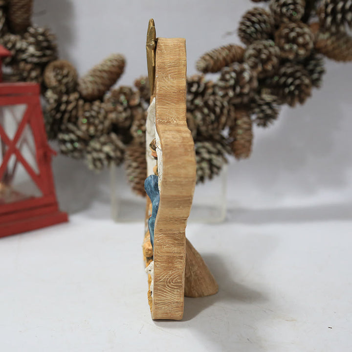 Christianartworkshop Weihnachtskrippe mit Stern und Engel der Heiligen Familie, Tischdekoration für die Weihnachtsfeier - image 5