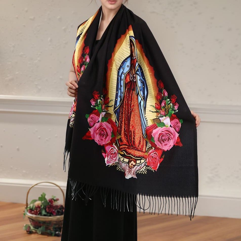 Christianartworkshop – Vom Glauben inspirierter Gebetsschal der Jungfrau Maria: Symbol der Hoffnung und Hingabe - image 1