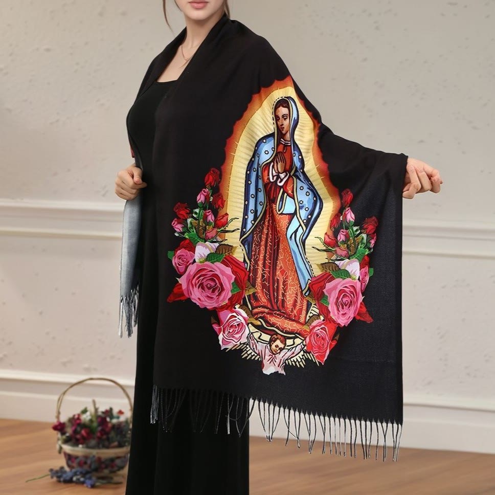 Christianartworkshop – Vom Glauben inspirierter Gebetsschal der Jungfrau Maria: Symbol der Hoffnung und Hingabe - image 2