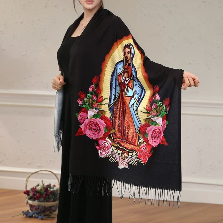Christianartworkshop – Vom Glauben inspirierter Gebetsschal der Jungfrau Maria: Symbol der Hoffnung und Hingabe - image 2