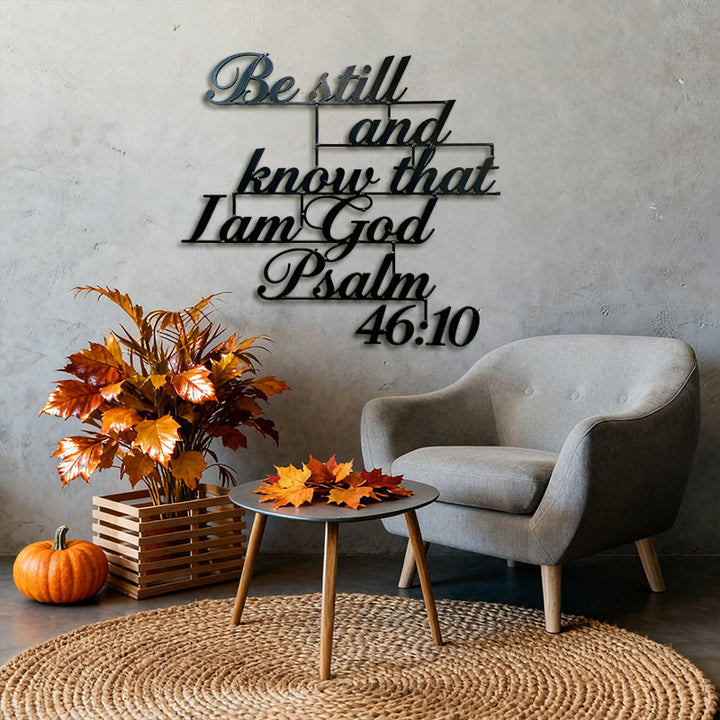 Christianartworkshop Klassisches Wanddekor aus Metall mit Psalm 46:10, Schwarz - image 3