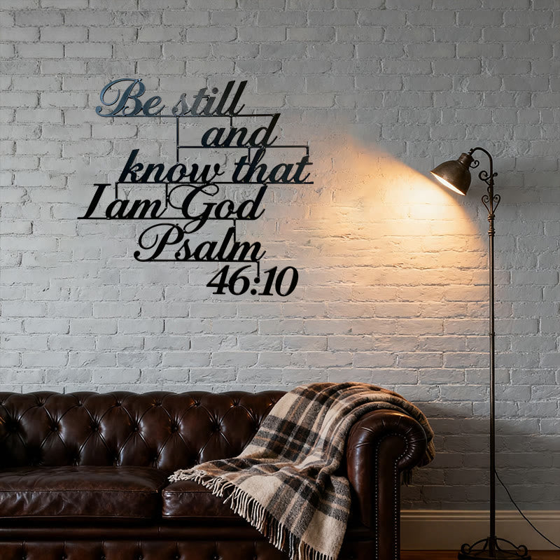 Christianartworkshop Klassische schwarze Wanddekoration aus Metall mit Psalm 46:10 - image 4