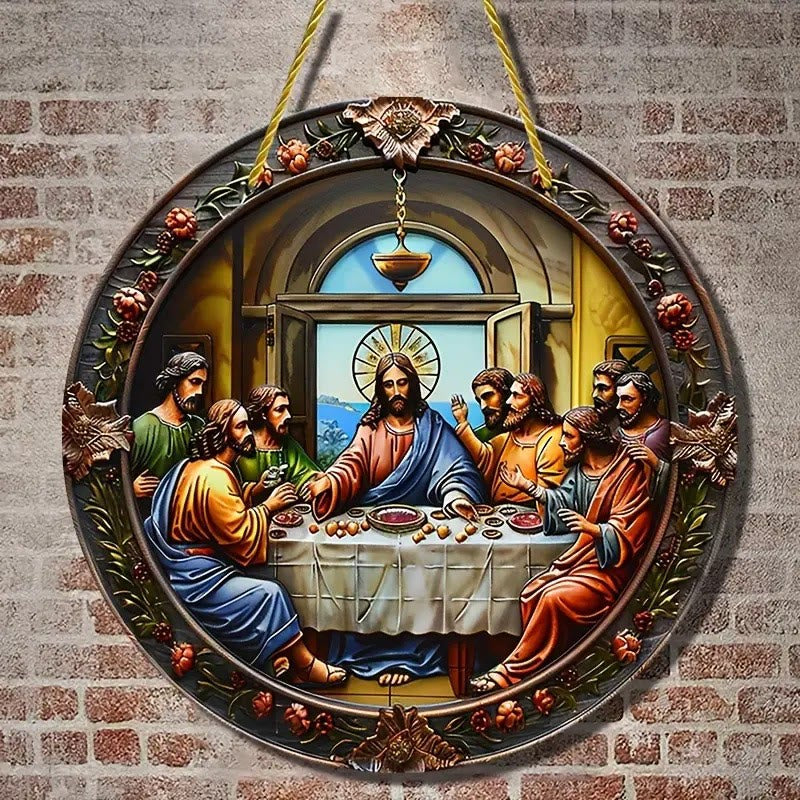 Christianartworkshop Klassische farbige Jesus-Ornamente zum Aufhängen, letztes Abendmahl - 7,87''/20 cm - image 0