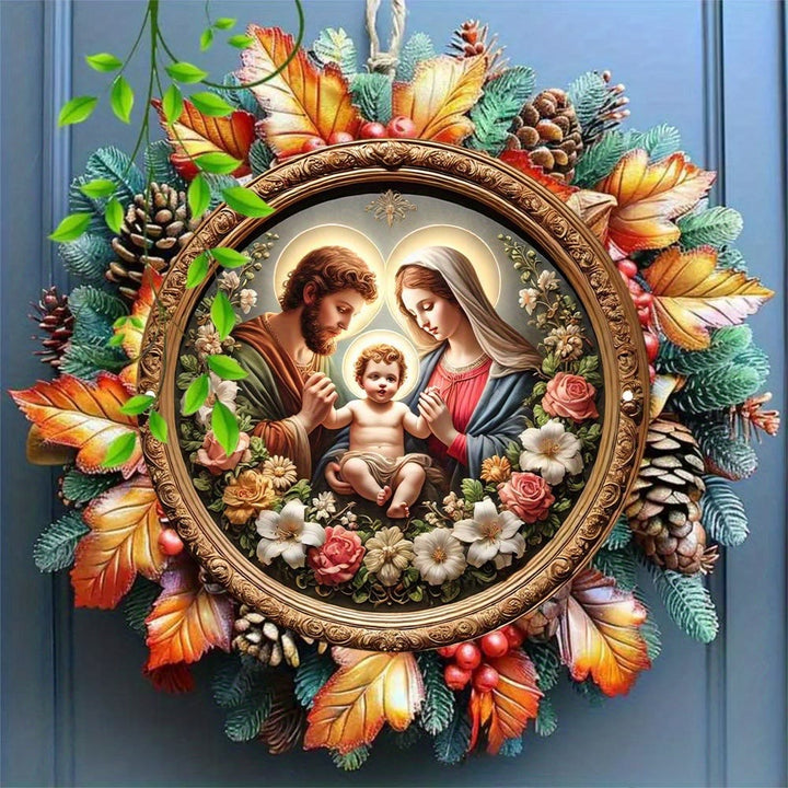 Christianartworkshop Verziertes Goldenes – Gerahmte Heilige Familie Blumenkunst Hängende Ornamente - image 2