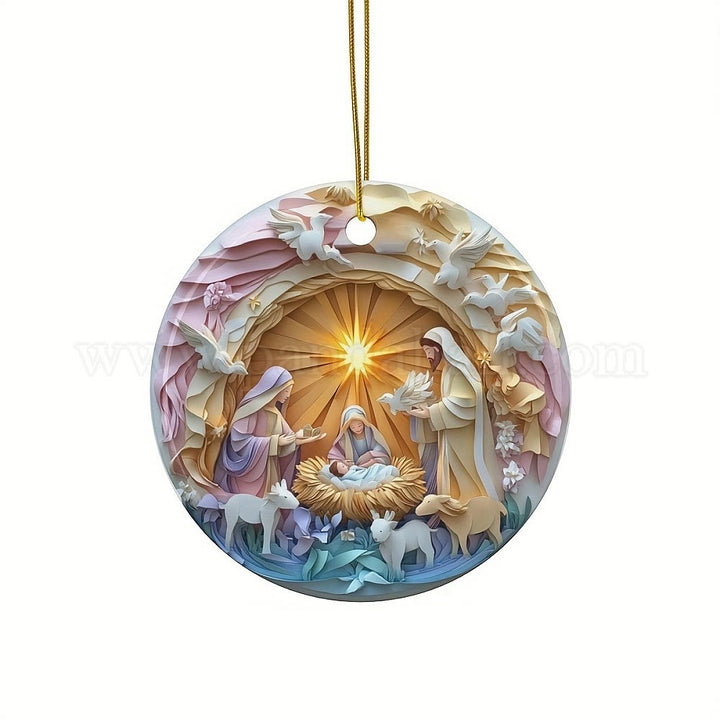 Christianartworkshop Pastellkunst, Weihnachtskrippe, Weihnachtsbaum-Ornamente zum Aufhängen - image 3