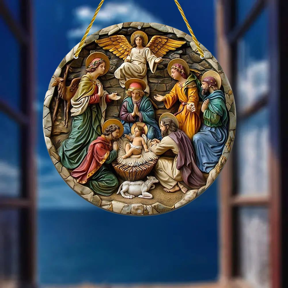 Christianartworkshop Vintage – inspirierte Krippenengel-Skulptur, hängende Ornamente - 7,87''/20 cm - image 0