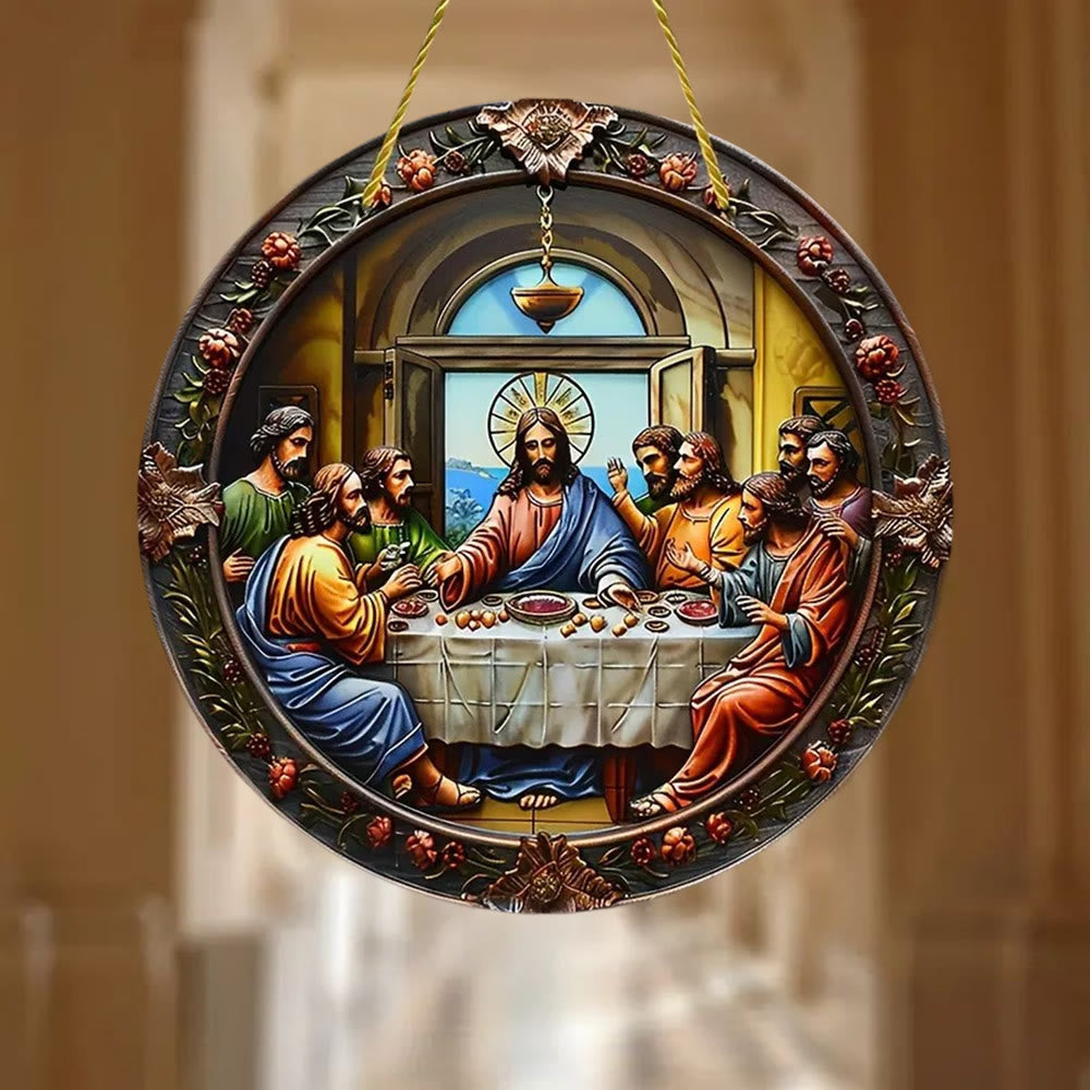 Christianartworkshop Klassische farbige Hängeornamente zum Thema „Letztes Abendmahl“ von Jesus - image 1
