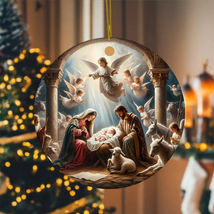 Christianartworkshop Künstlerisch gestaltete, lebendige Weihnachtsengel-Ornamente zum Aufhängen - image 4