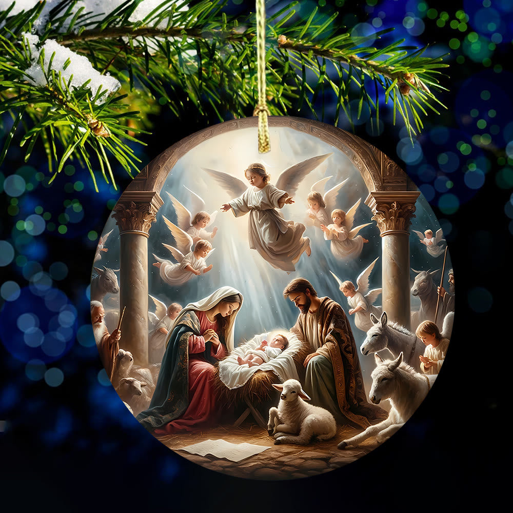Christianartworkshop Künstlerisch gestaltete, lebendige Weihnachtsengel-Ornamente zum Aufhängen - Keramik - image 0