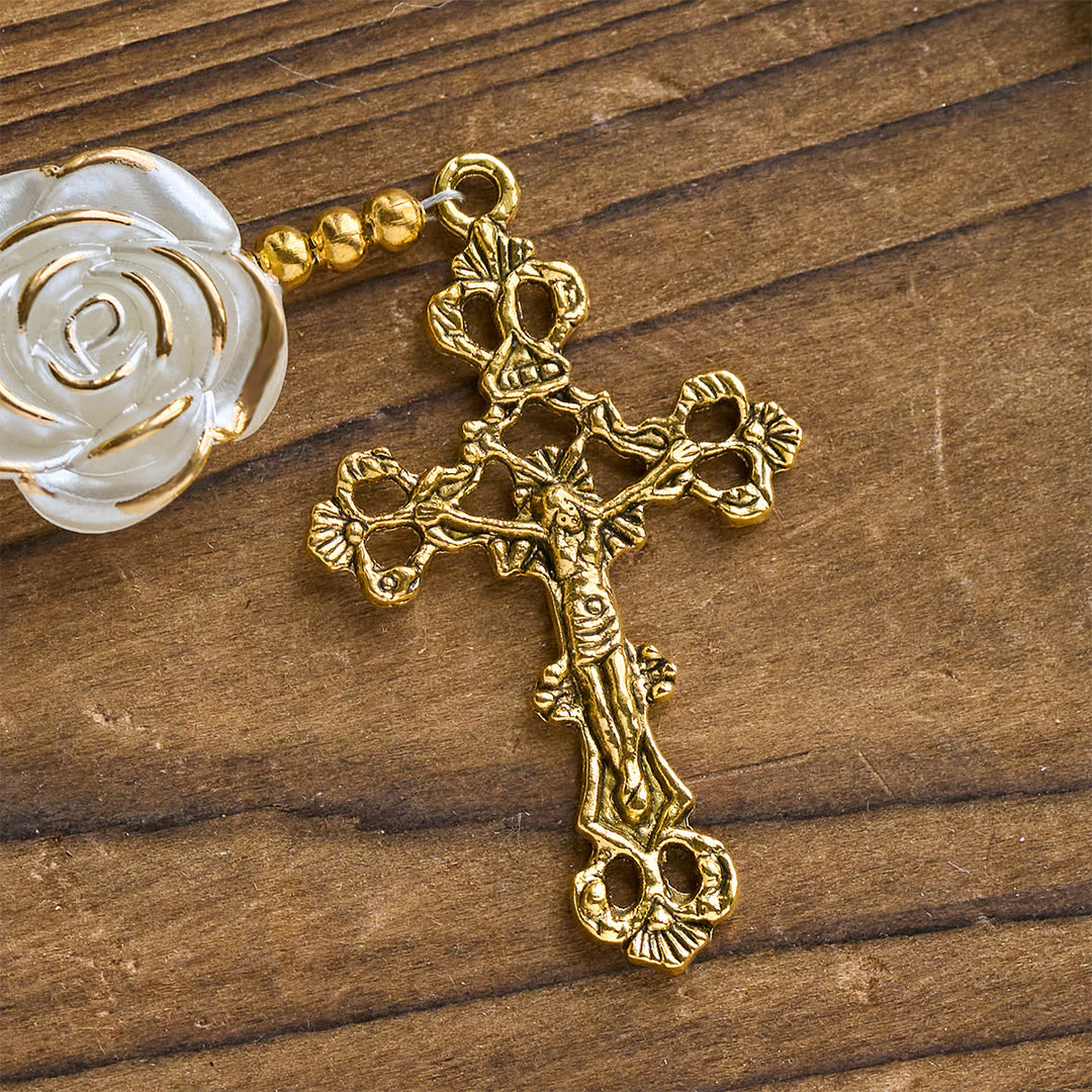 Christianartworkshop Erntedankfest: 10 mm leuchtendes Herz und weißer Rosenkranz: Marias sanfter Schutz - image 8