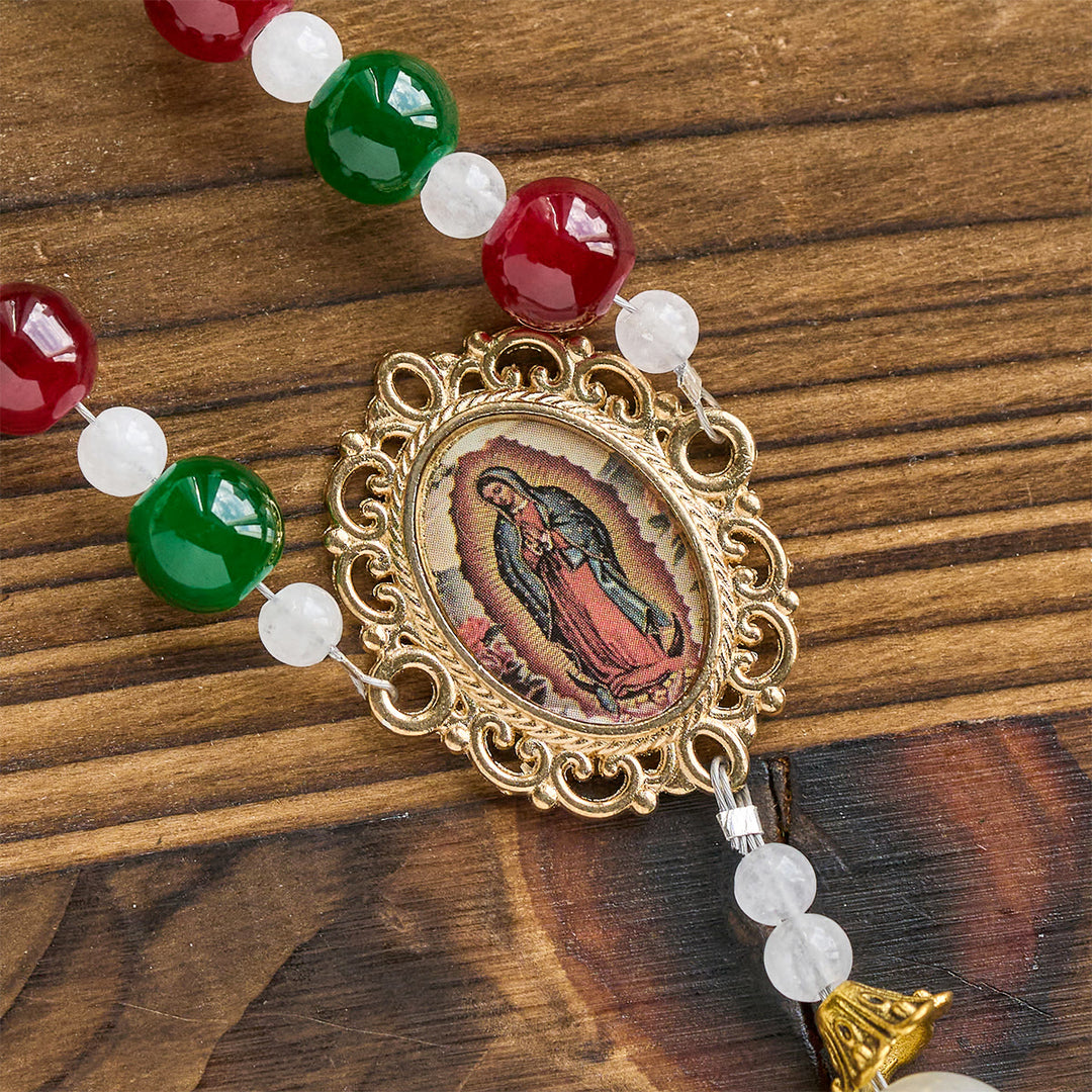 Christianartworkshop Stechpalmenkranz, Weihnachtsrosenkranz mit dreifarbigen Perlen: Feiern Sie die Heilige Geburt - image 8