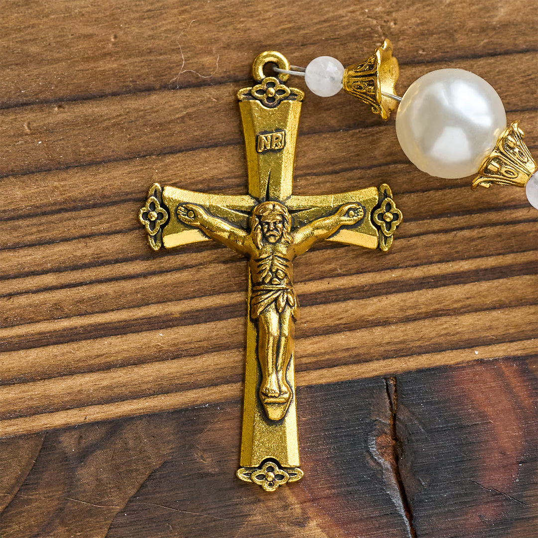 Christianartworkshop Stechpalmenkranz, dreifarbiger Weihnachts-Rosenkranz mit Perlen: Feiern Sie die heilige Geburt - image 9