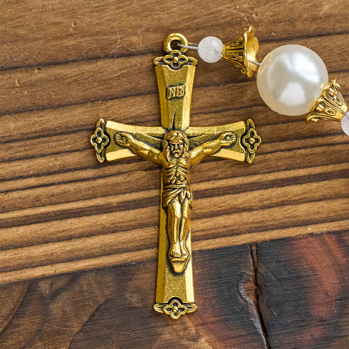 Christianartworkshop Stechpalmenkranz, dreifarbiger Weihnachts-Rosenkranz mit Perlen: Feiern Sie die heilige Geburt - image 9