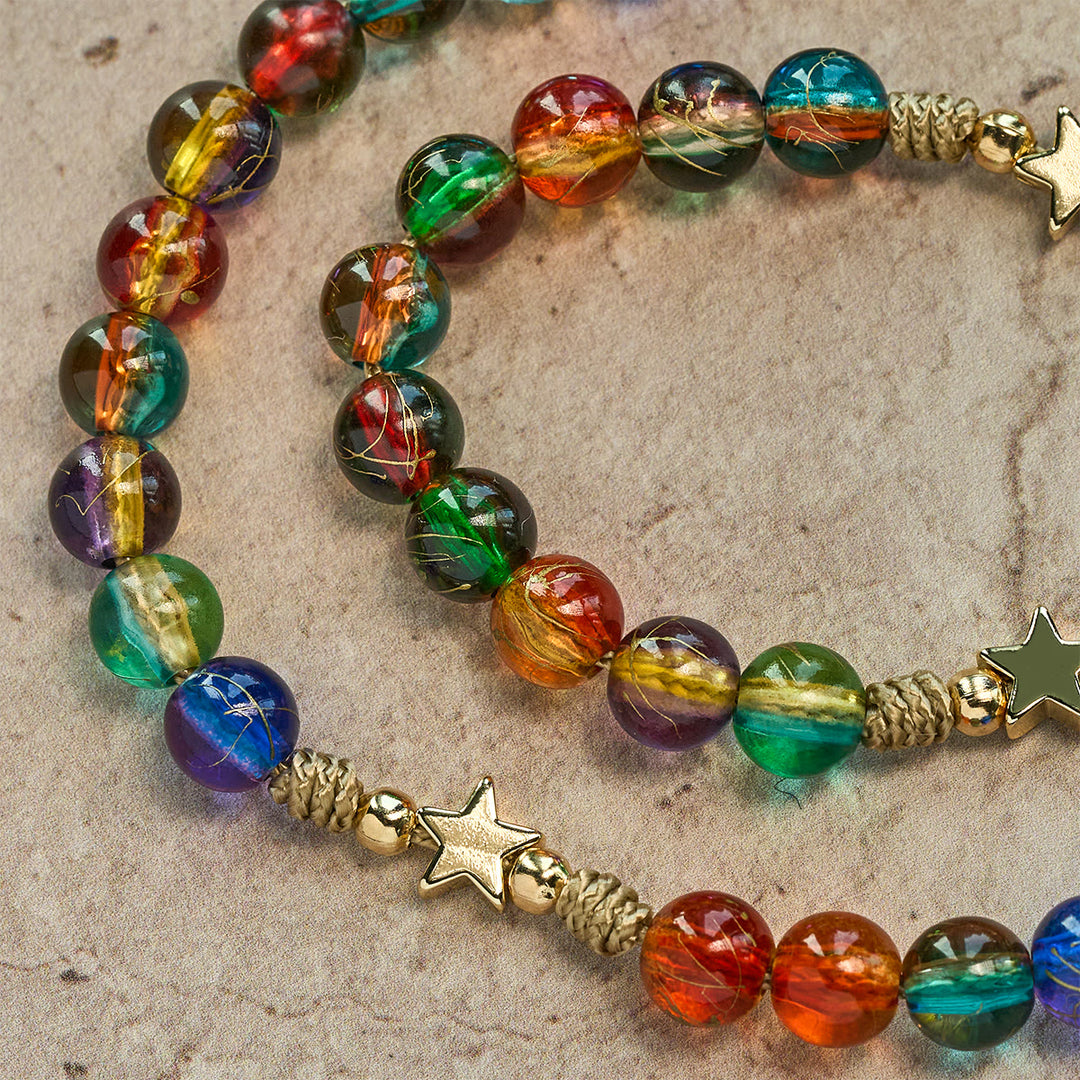 Christianartworkshop Festliche Freude, bunte, klare Perlen und Sternakzente, Weihnachtsrosenkranz: Folge dem Heiligen Licht - image 8