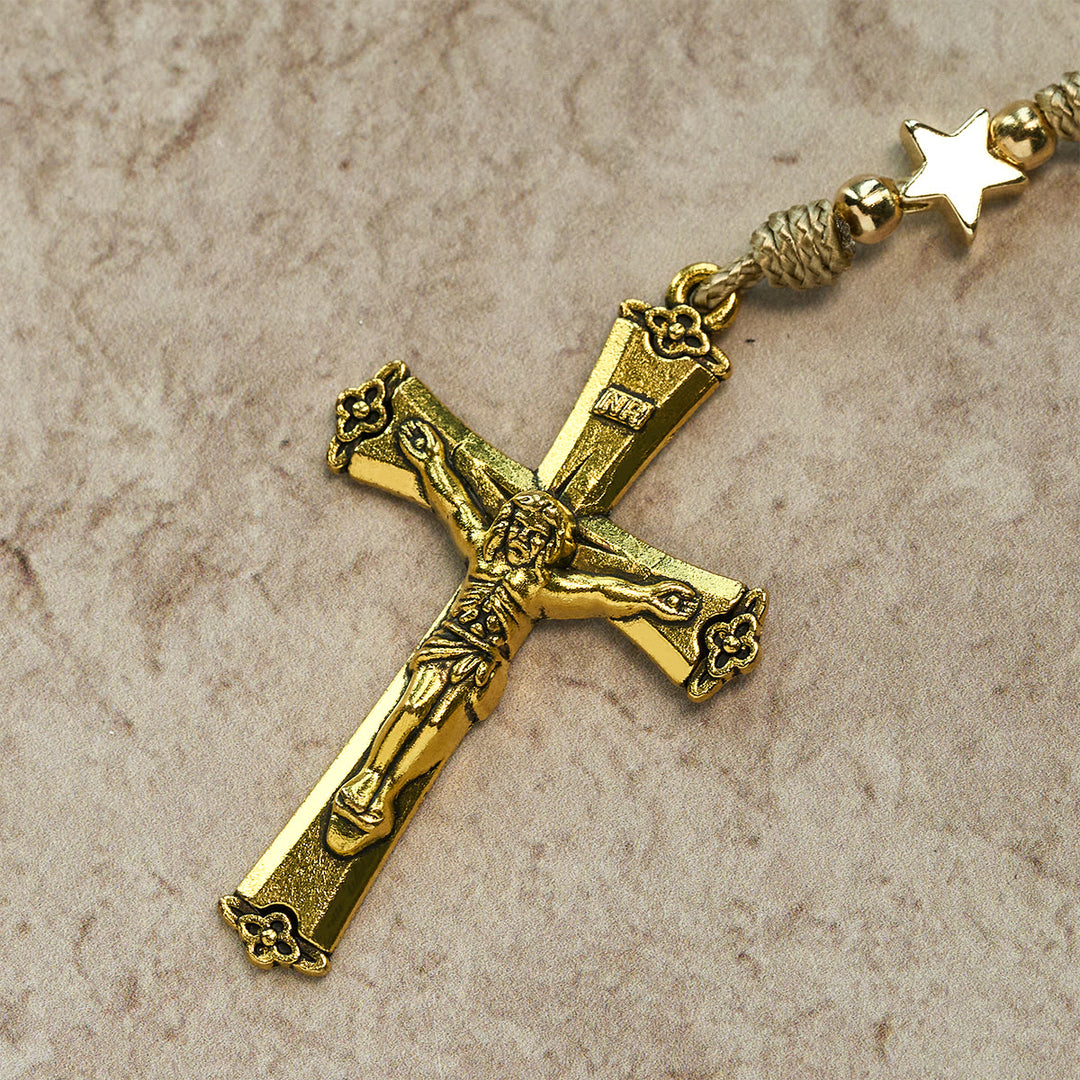 Christianartworkshop Festliche Freude, bunte, klare Perlen und Sternakzente, Weihnachtsrosenkranz: Folge dem Heiligen Licht - image 10