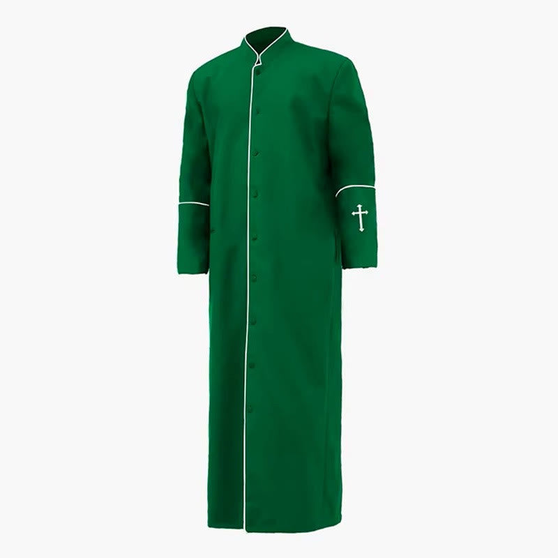 Christianartworkshop Mittelalterliche schwarze Priesterkutte in verschiedenen Farben und mit Kreuzverzierungen - Grün - 3XL - image 10
