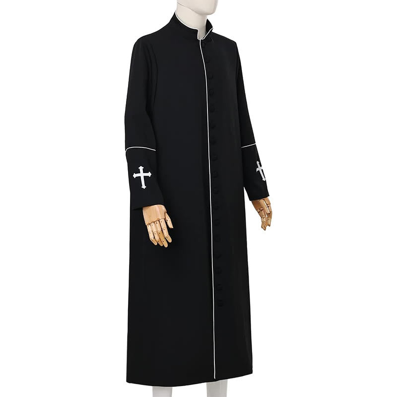 Christianartworkshop Mittelalterliche schwarze Priesterkutte in verschiedenen Farben und mit Kreuzverzierungen - image 3