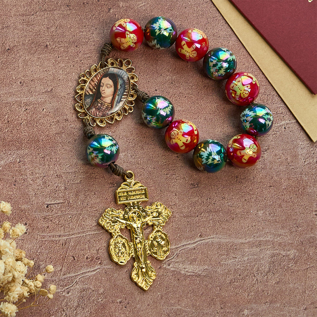 Weihnachtsgeschenk von Christianartworkshop: Rot-grüner Rosenkranz für die Weihnachtszeit: Beten Sie überall und jederzeit - image 6