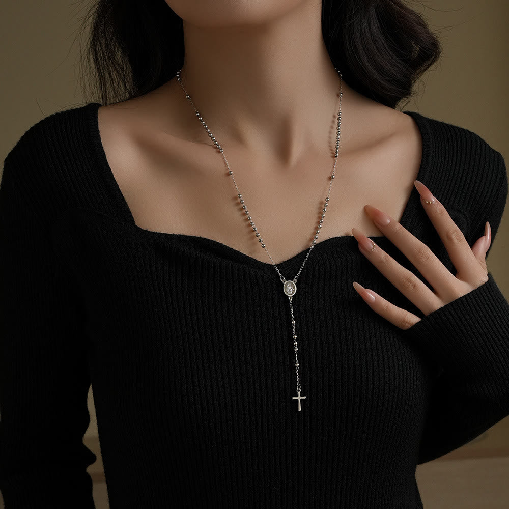 Christianartworkshop Halskette, Armband „Unserer Lieben Frau Segen“ im schmalen Rosenkranz-Stil - image 1