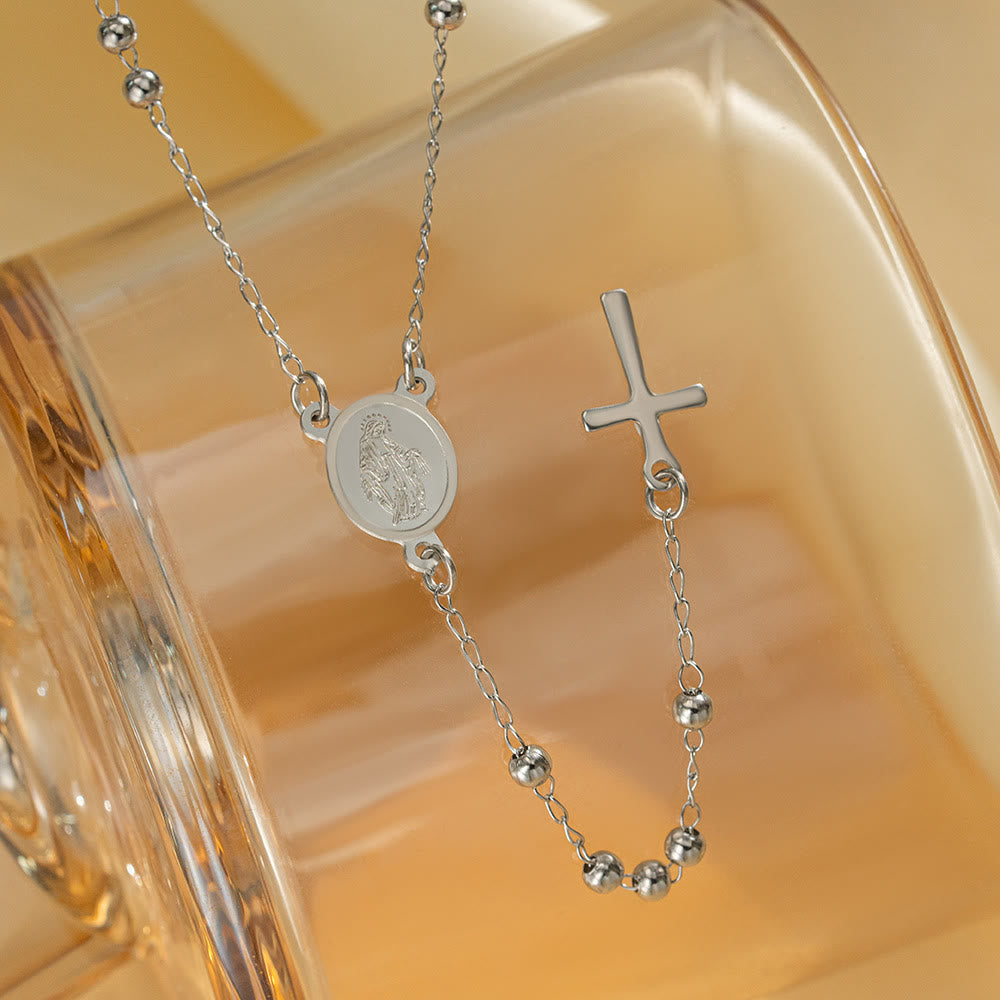 Christianartworkshop Halskette, Armband „Unserer Lieben Frau Segen“ im schmalen Rosenkranz-Stil - image 2