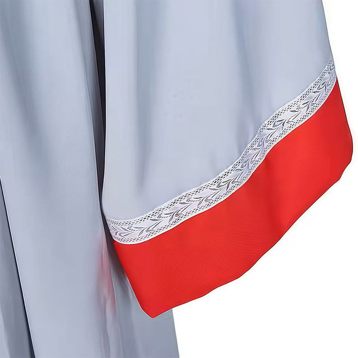Christianartworkshop Priesterrobe für heilige Zeremonien – Grau und Rot mit zarten Details - image 6