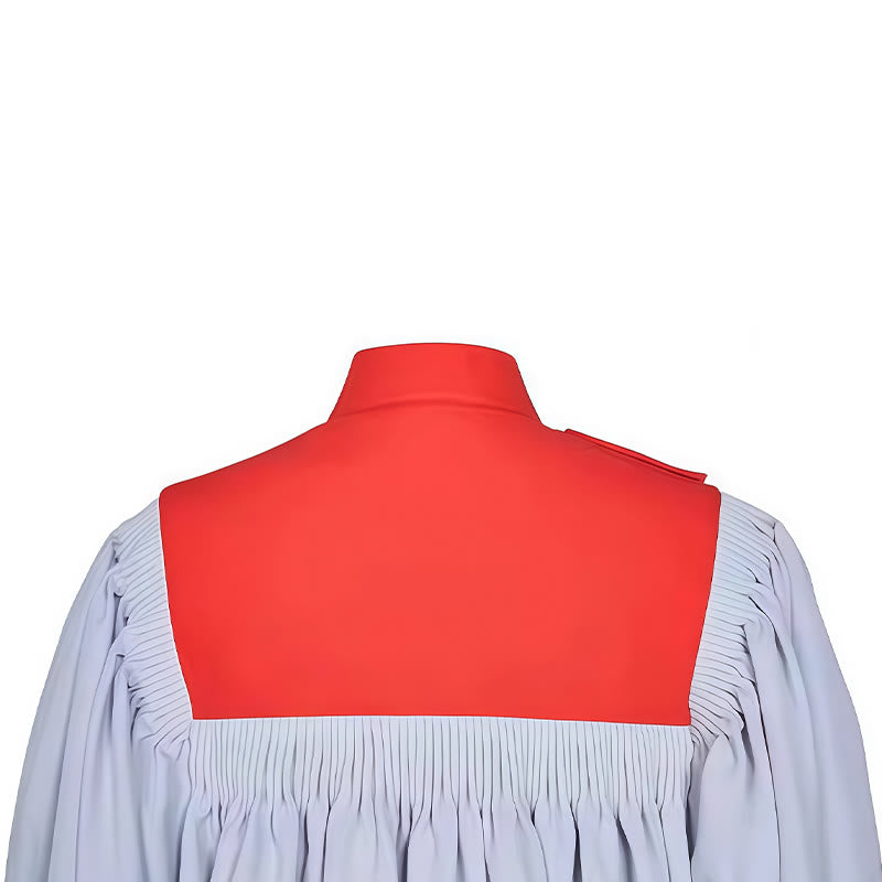 Christianartworkshop Priesterrobe für heilige Zeremonien – Grau und Rot mit zarten Details - image 5